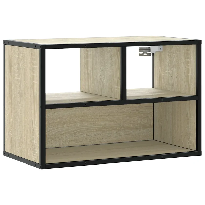 Meuble TV mural pratique design industriel 60 x 31 x 39,5 cm en bois d'ingénierie chêne sonoma 02_0049621