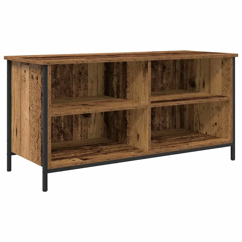 Meuble TV moderne minimaliste rangement 100 x 40 x 50 cm en bois d'ingénierie bois ancien 02_0052748