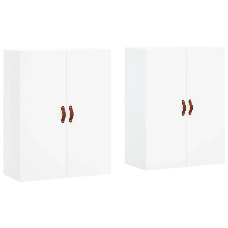 Lot de 2 armoires murales fonctionnelles prêtes à assembler 69,5 x 34 x 90 cm en bois d'ingénierie blanc 02_0055343