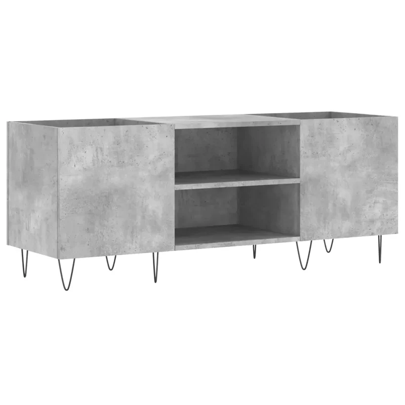Armoire à disques pratique et classique 121 x 38 x 48 cm en bois d'ingénierie gris béton 02_0049092
