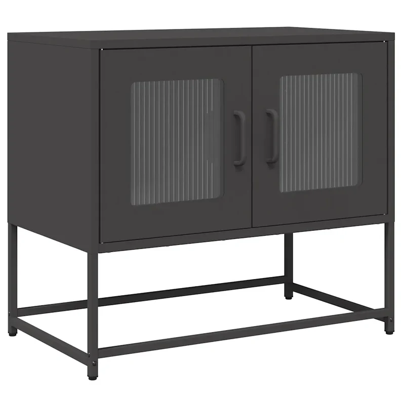 Meuble TV noir multifonctionnel pratique 68 x 39 x 60 cm en acier laminé à froid 02_0049860
