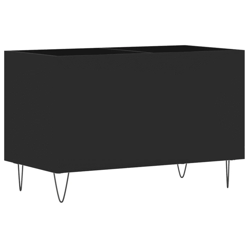 Armoire à disques pratique industriel 74,5 x 38 x 48 cm avec espace de rangement en bois noir 02_0049129