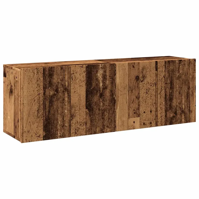 Lot de 2 meubles TV muraux espace de rangement pratique 60 x 30 x 41 cm en bois d'ingénierie vieux bois 02_0051163
