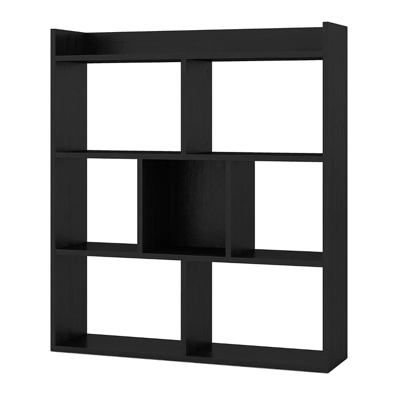 Bibliothèque estante 80 x 20 x 90 cm espace de rangement généreux design moderne en bois noir 20_0014808