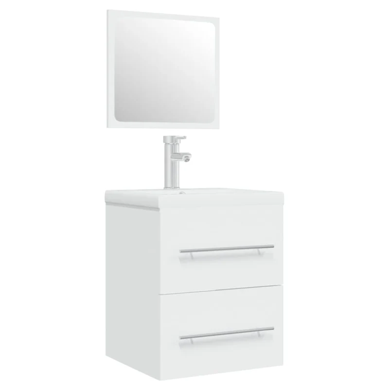 Meuble lavabo avec bassin intégré 41 x 38,5 x 48 cm blanc bois d'ingénierie 02_0006858