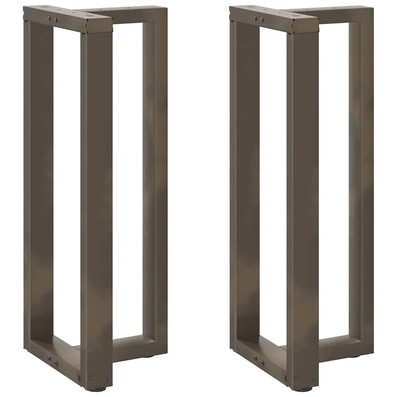 Lot de 2 pieds de table de bar en forme de T avec niveleurs réglables 50 x 35 x 100 cm en acier noir 02_0057353