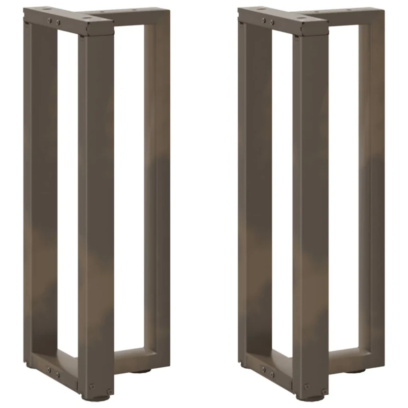 Lot de 2 pieds de table console en T réglables 38 x 25 x 73 cm en acier thermolaqué noir 02_0057316