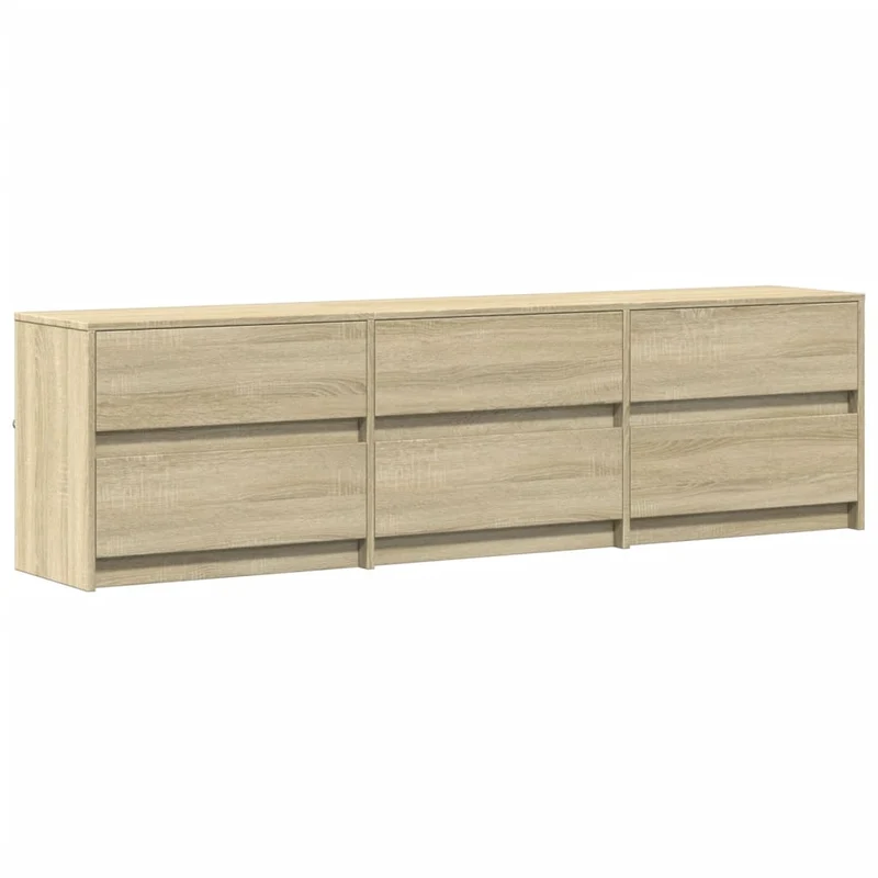Meuble TV multimédia étagère télévision buffet téléviseur salle à manger salon chambre avec LED chêne sonoma 180 x 34 x 50 cm bois d'ingénierie brun 02_0026489