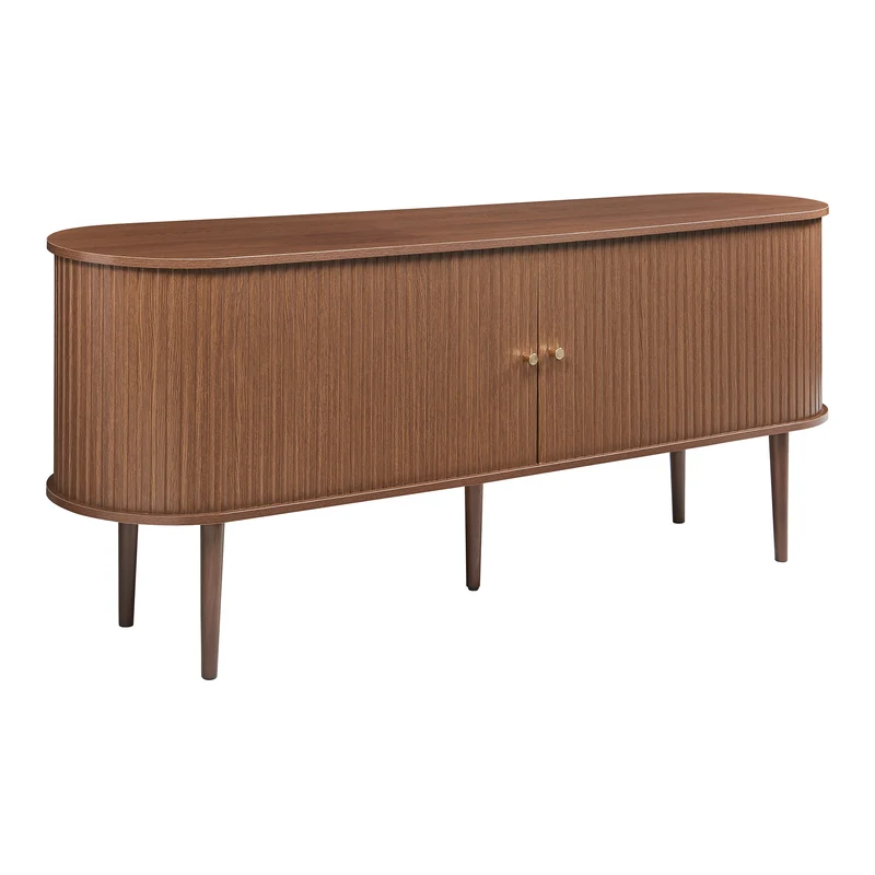 Buffet commode meuble de rangement salon entré chambre 166 x 40 x 70 cm effet noyer 03_0009035