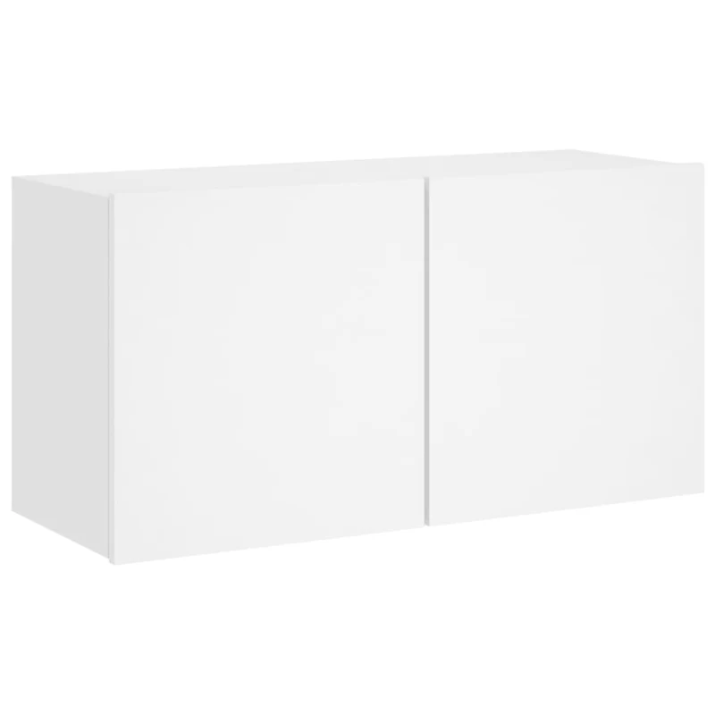Meuble TV multimédia étagère télévision buffet téléviseur salle à manger salon chambre mural 80 x 30 x 41 cm blanc 02_0027801