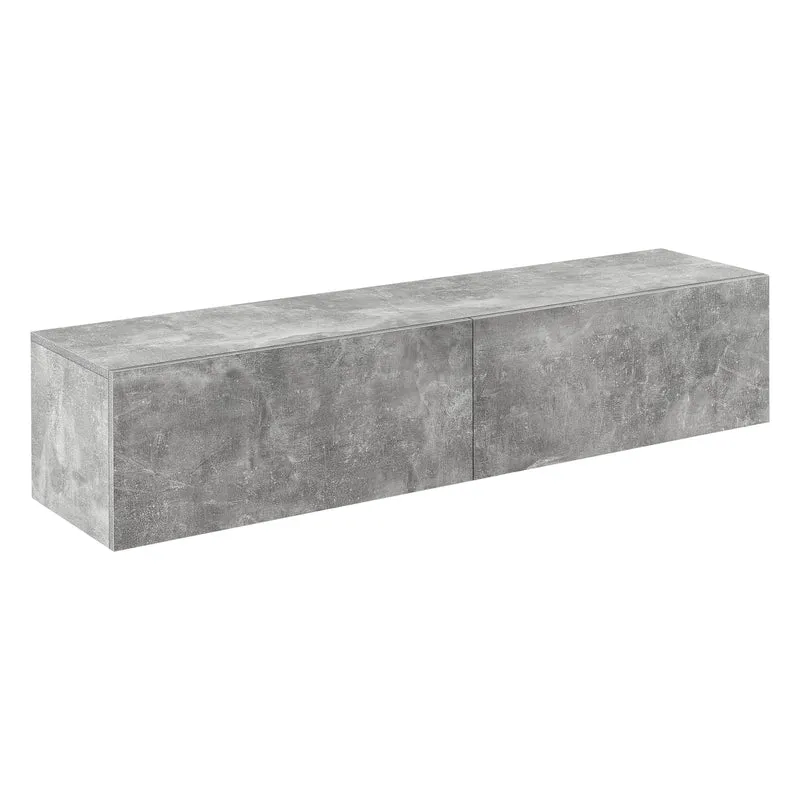 Étagère murale design meuble support tv stylé avec 2 tiroirs capacité de charge jusqu'à 25 kg panneau de particules mélaminé 140 x 33 x 30 cm effet béton 03_0005189