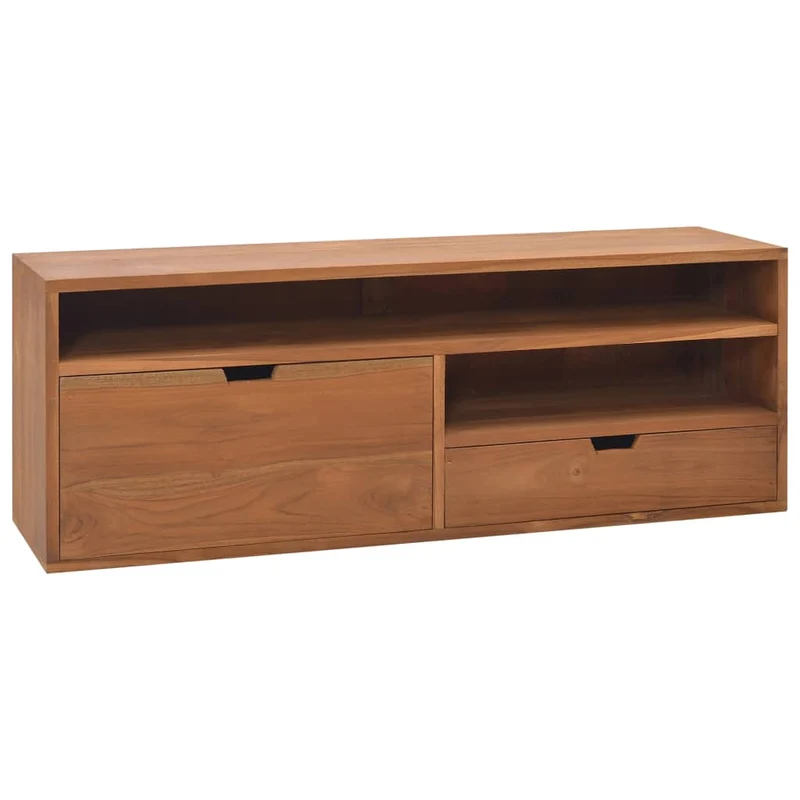 Meuble TV multimédia étagère télévision buffet téléviseur salle à manger salon chambre 110 x 30 x 40 cm bois de teck massif brun 02_0025725