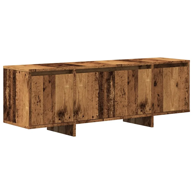 Meuble TV épuré rangement pratique 120 x 30 x 40 cm en bois d'ingénierie vieux bois 02_0050940