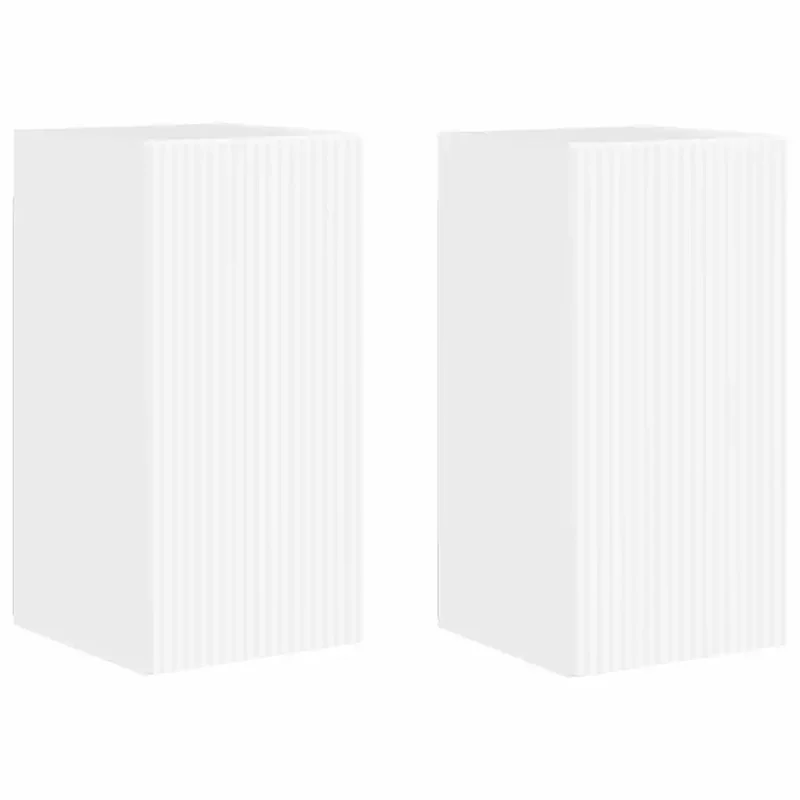 Meuble TV mural moderne 30 x 31 x 60 cm avec rangement facile design minimaliste en bois d'ingénierie blanc brillant 02_0054958
