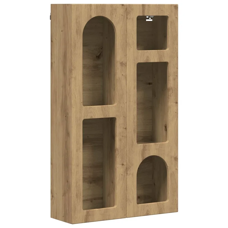 Armoire suspendue moderne avec étagères 59 x 20 x 100 cm pour rangement pratique en bois d'ingénierie chêne artisanal 02_0054799