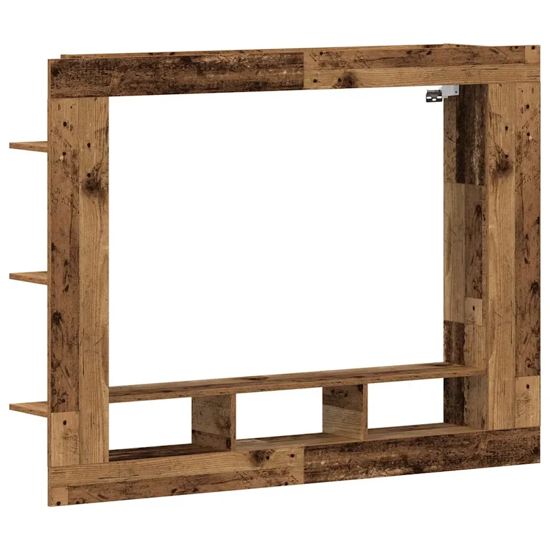 Meuble TV mural moderne gain de place design épuré 152 x 22 x 113 cm en bois ancien 02_0051787