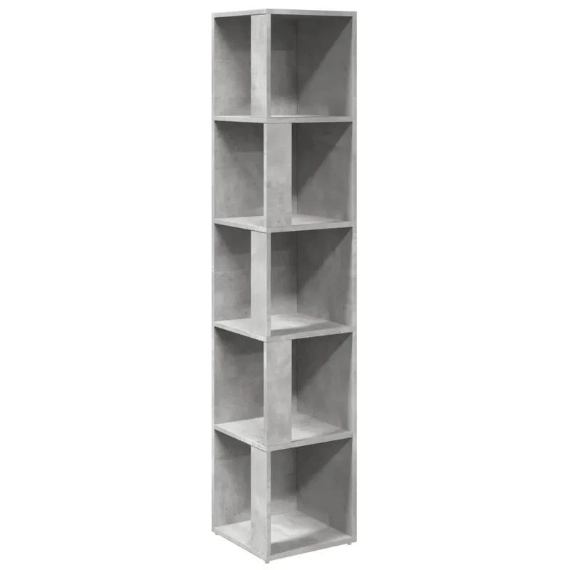 Armoire d'angle moderne élégante rangement 33 x 33 x 164,5 cm en bois d'ingénierie gris béton 02_0047979