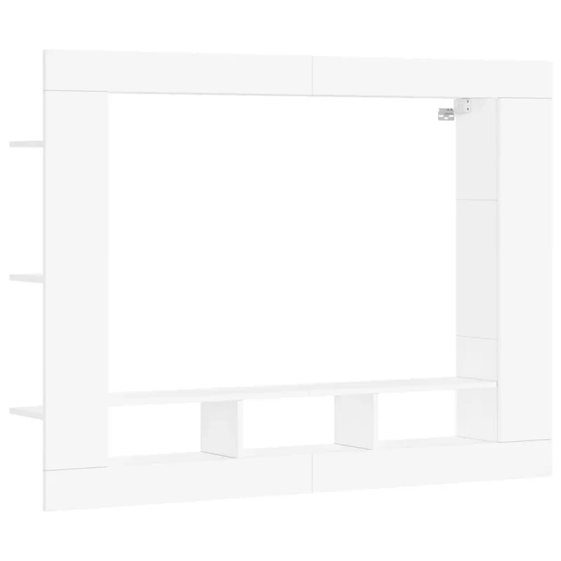 Meuble TV mural tendance design moderne 152 x 22 x 113 cm en bois d'ingénierie blanc 02_0049269