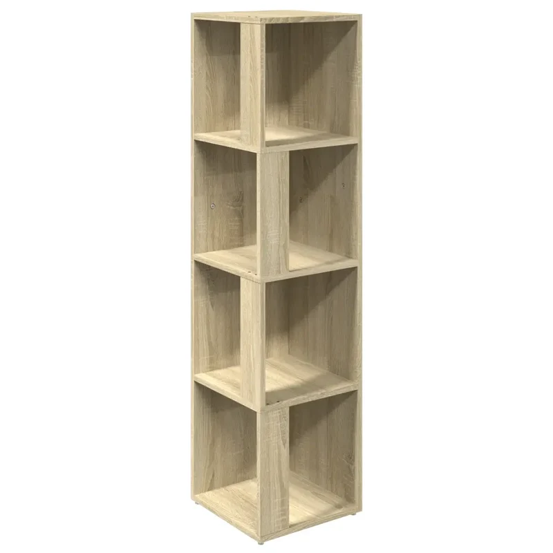 Armoire d'angle bois d'ingénierie 33 x 33 x 132 cm rangement élégant salon soirée cosy en bois chêne sonoma 02_0047974