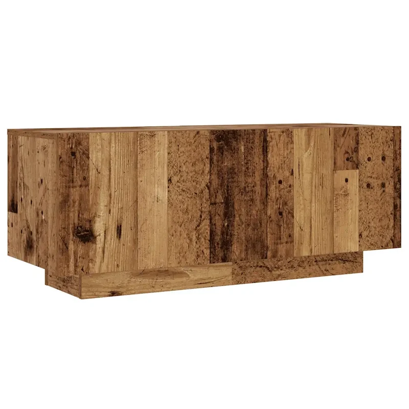 Meuble TV élégant en bois 100 x 35 x 40 cm avec rangement pratique style vintage en bois d'ingénierie vieux bois 02_0050864