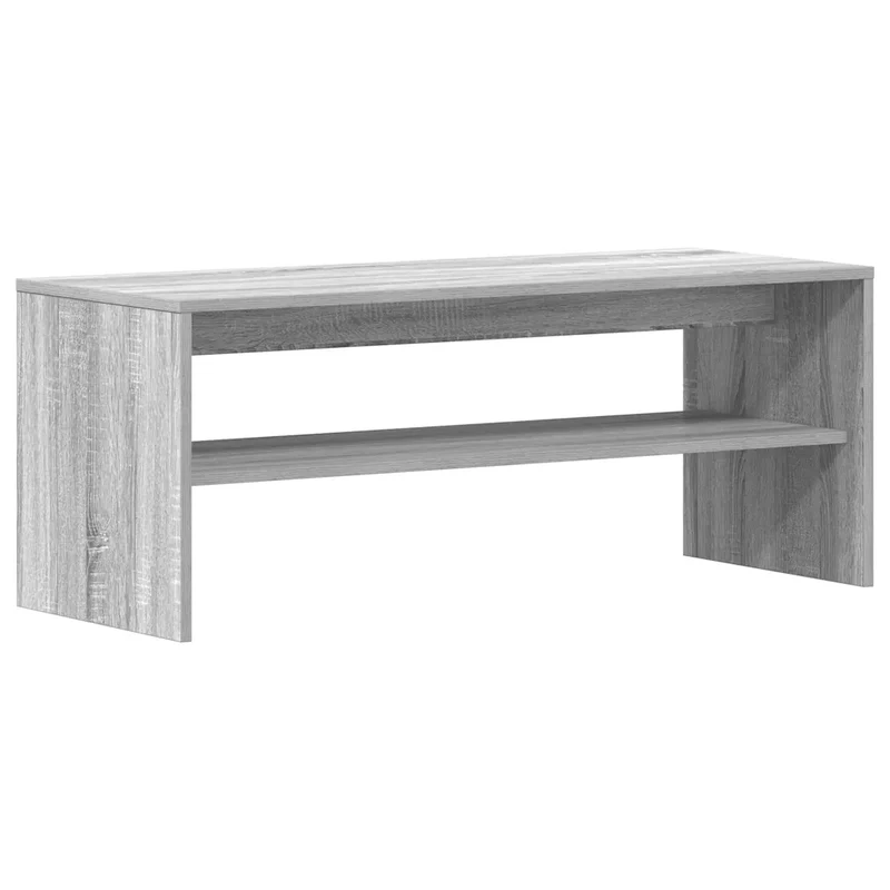 Meuble TV moderne 100 x 40 x 40 cm grand espace de rangement salon décoration en bois d'ingénierie gris 02_0051242