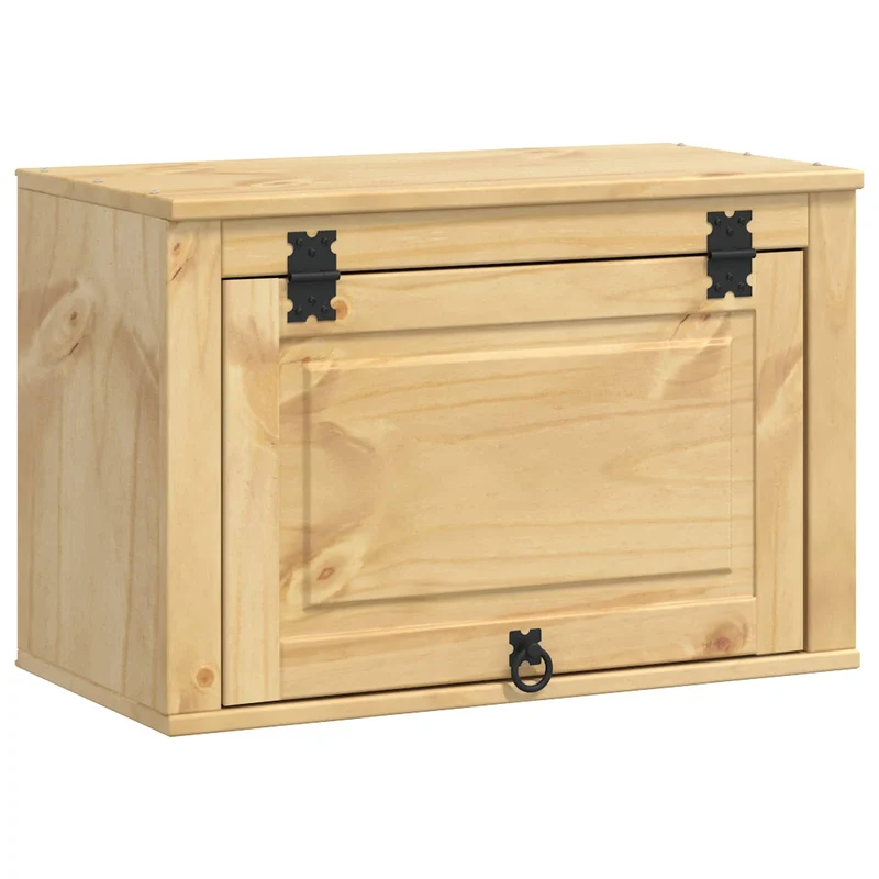 Cabinet rectangulaire moderne espace de rangement 60 x 32 x 40 cm en pin massif miel 02_0058889