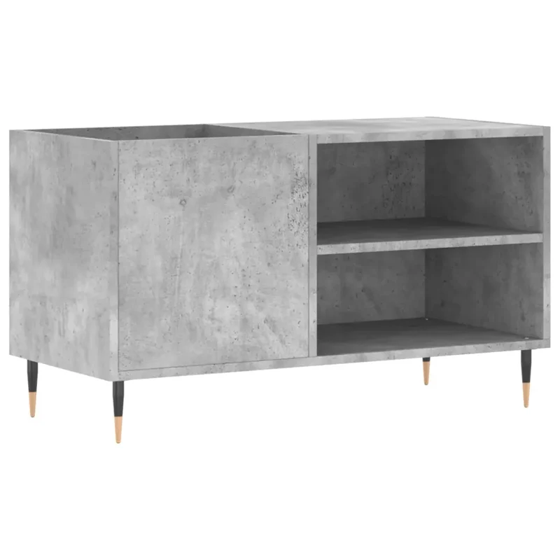 Armoire à disques classique pratique pour salon 85 x 38 x 48 cm style industriel en bois gris béton 02_0049104