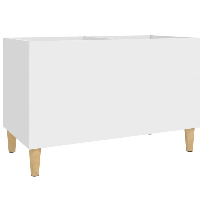 Armoire à disques pratique et classique 74,5 x 38 x 48 cm design moderne espace de rangement en bois blanc 02_0049202