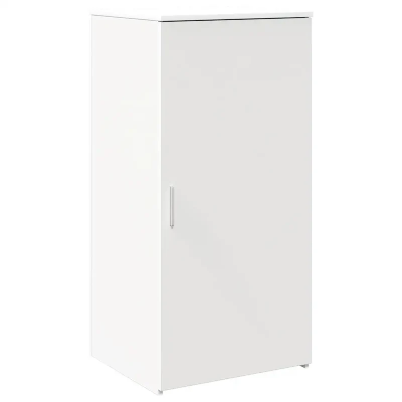 Armoire de rangement compacte 50 x 45 x 103 cm polyvalente design épuré en bois d'ingénierie blanc 02_0051212