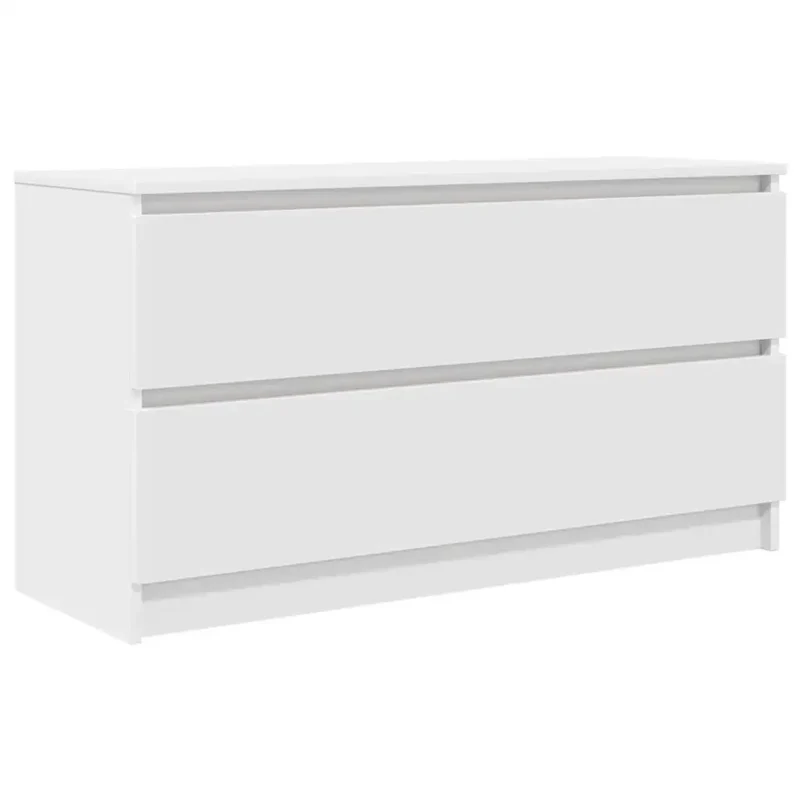 Meuble TV moderne avec grand espace de rangement 100 x 35 x 54 cm en bois d'ingénierie blanc 02_0051752