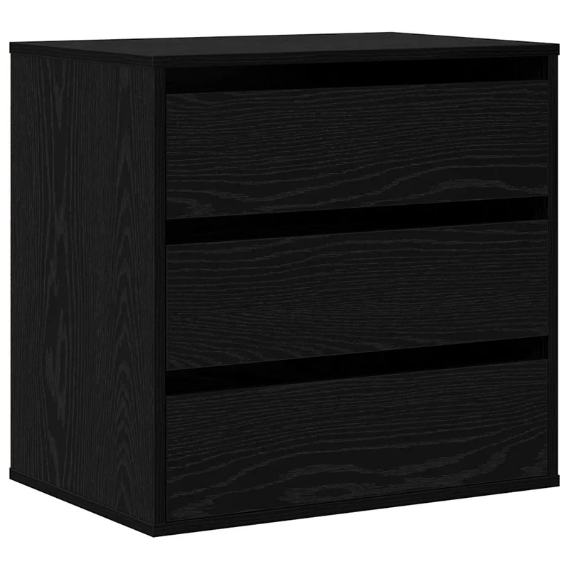 Armoire à tiroirs moderne rangement 60 x 41 x 58 cm en bois d'ingénierie noir 02_0052155