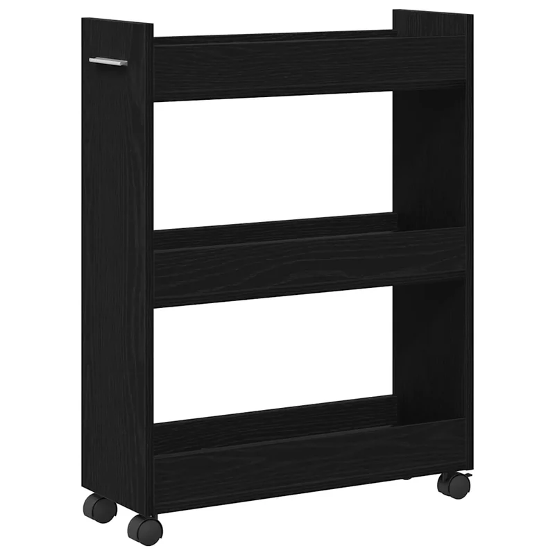 Armoire de rangement moderne avec compartiments 60 x 22 x 79 cm en bois d'ingénierie chêne noir 02_0052164