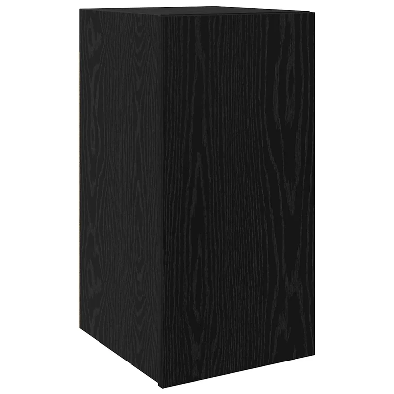 Meuble TV mural moderne gain de place 30,5 x 30 x 60 cm en bois d'ingénierie chêne noir 02_0052447