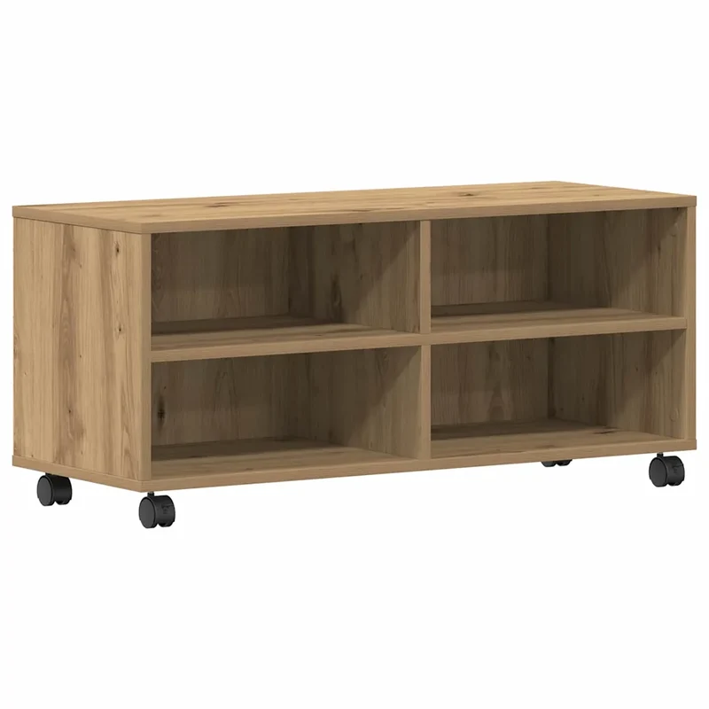 Meuble TV rectangulaire moderne pour salon 90 x 35 x 40 cm design minimaliste en bois marron 02_0051783