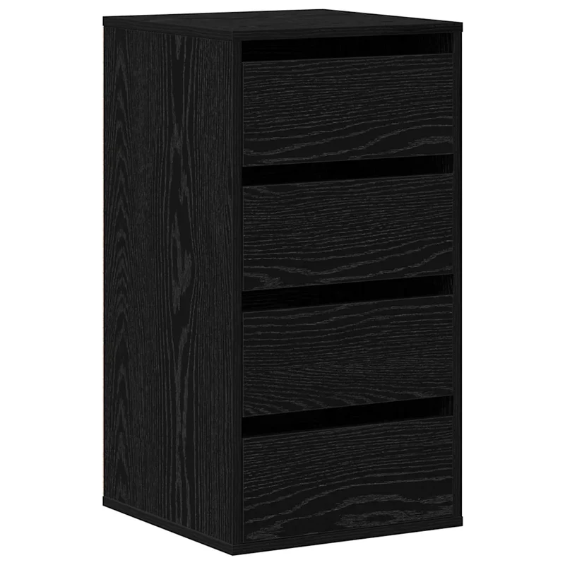 Armoire à tiroirs moderne rangement organisé chambre 40 x 41 x 76 cm en bois d'ingénierie noir 02_0052157