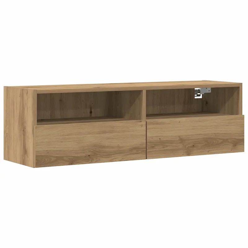 Meuble TV mural design moderne gain de place 100 x 30 x 30 cm en bois d'ingénierie chêne artisanal 02_0051829