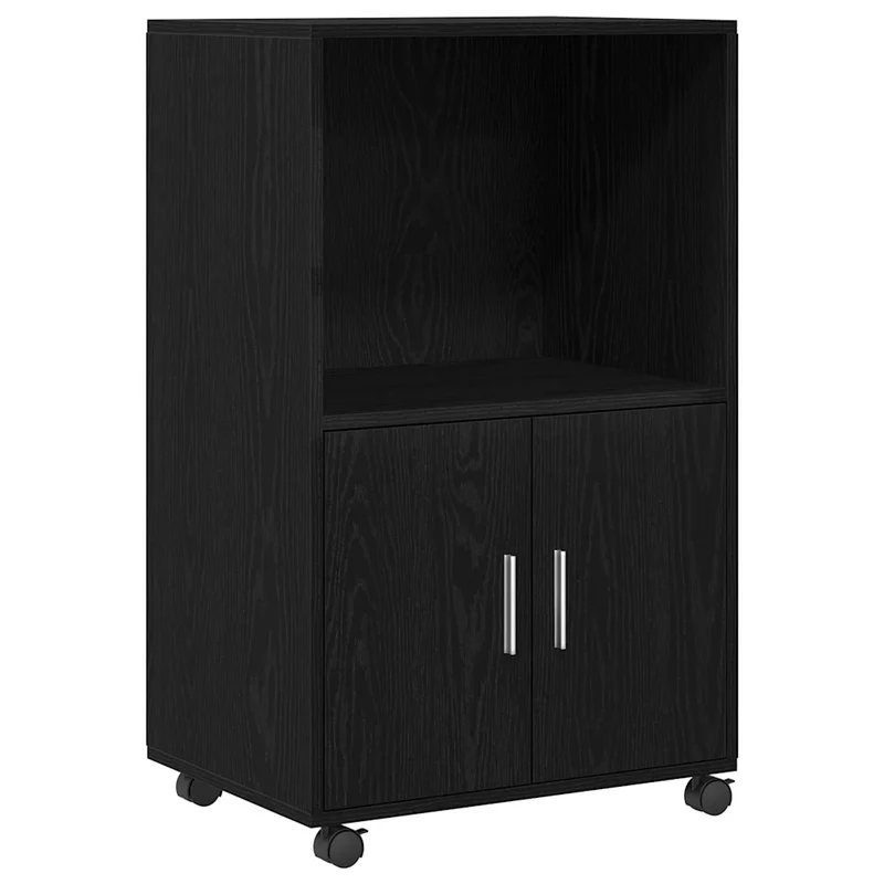 Armoire moderne rectangulaire 55 x 40 x 91 cm avec grand espace de stockage style épuré en bois d'ingénierie chêne noir 02_0052190