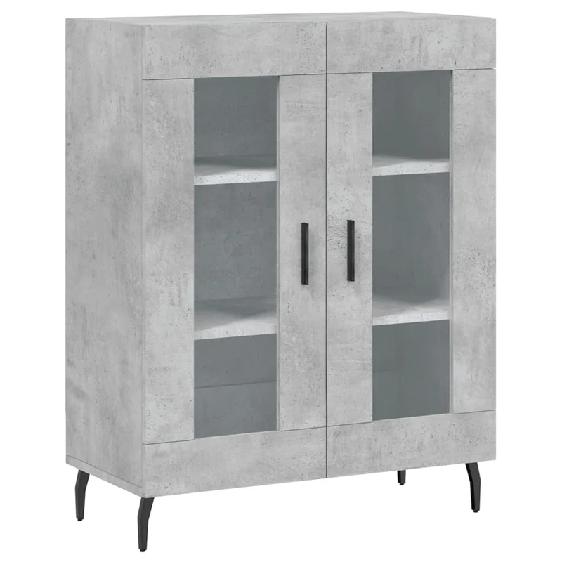 Buffet bahut commode armoire meuble de rangement organisateur cuisine salle de séjour salon 69,5 x 34 x 90 cm bois d'ingénierie gris 02_0032055