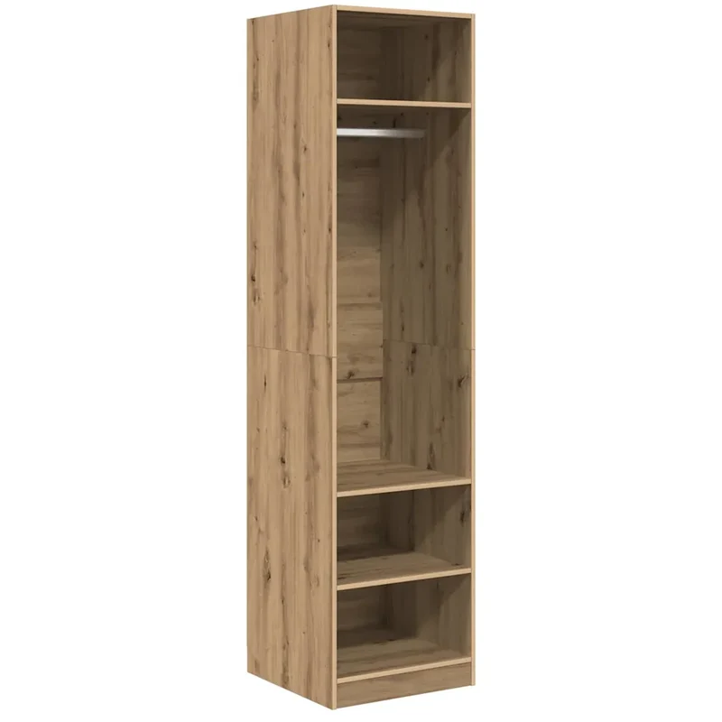 Armoire de rangement moderne avec étagères en planches 50 x 50 x 200 cm en bois d'ingénierie chêne artisanal 02_0052445