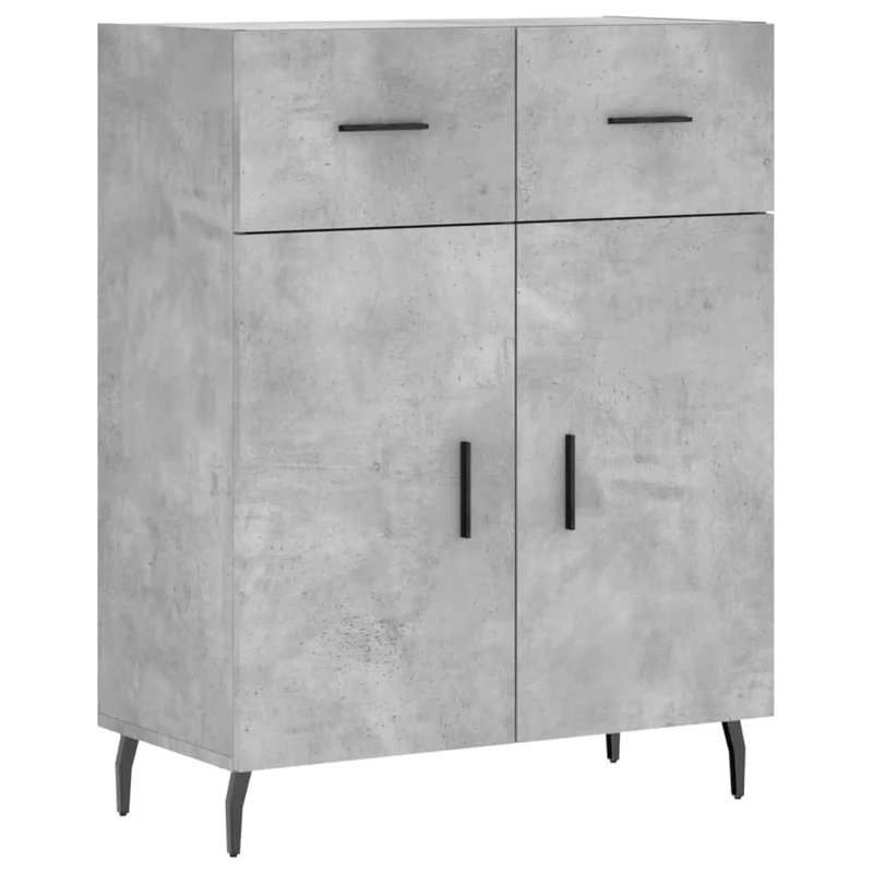 Buffet bahut commode armoire meuble de rangement organisateur cuisine salle de séjour salon 69,5 x 34 x 90 cm bois d'ingénierie gris 02_0032052