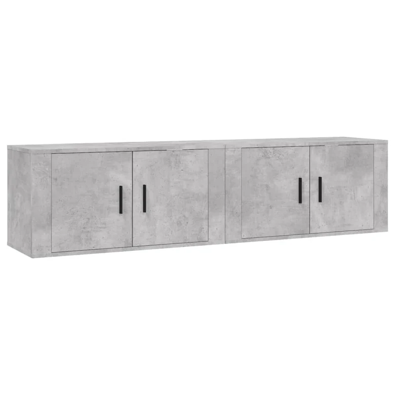 Meubles TV muraux multimédia étagère télévision buffet téléviseur salle à manger salon chambre 2 pièces 80 x 34,5 x 40 cm gris 02_0028937