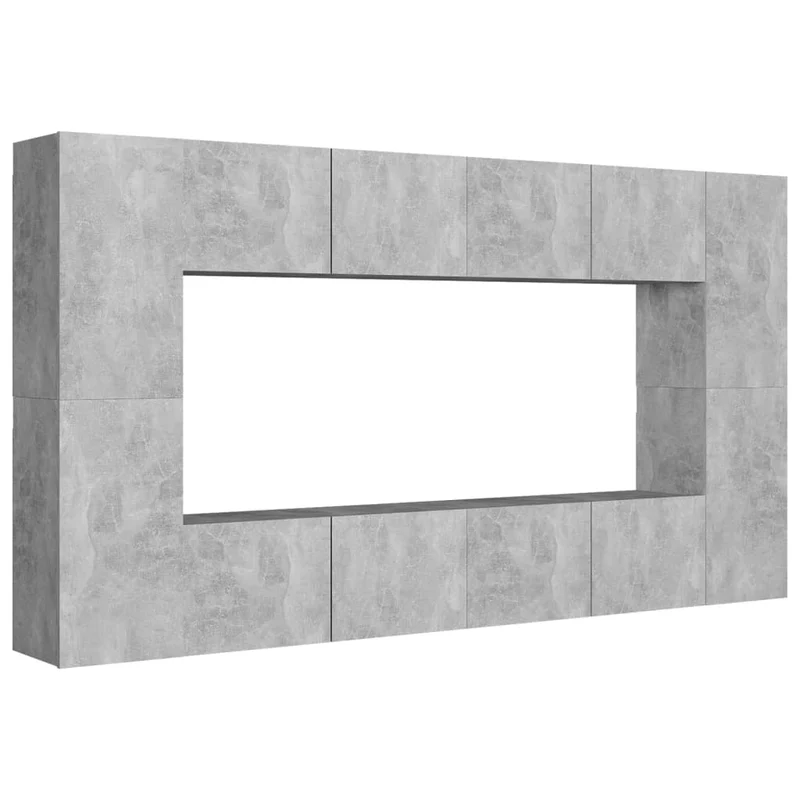 Ensemble de meubles armoire buffet TV télévision salon chambre séjour 8 pièces bois d'ingénierie gris 02_0025254