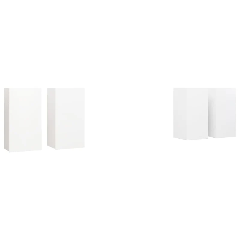 Meubles TV multimédia étagère télévision buffet téléviseur salle à manger salon chambre 4 pièces 30,5 x 30 x 60 cm bois d'ingénierie blanc 02_0028701