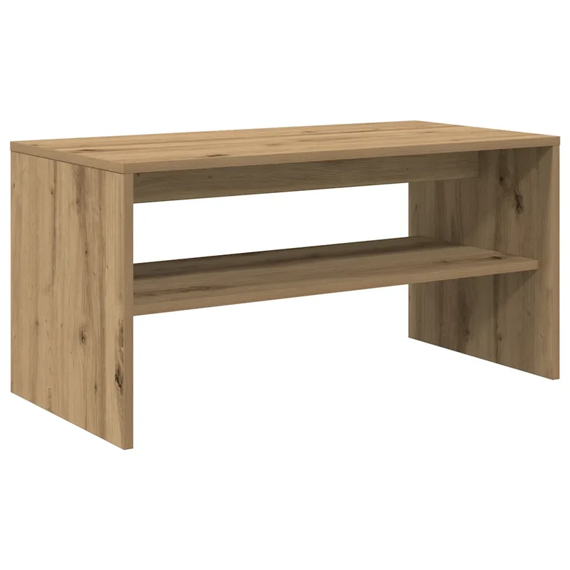Meuble TV chêne artisanal 80 x 40 x 40 cm doublé fonction rangement salon style moderne en bois d'ingénierie chêne 02_0051236