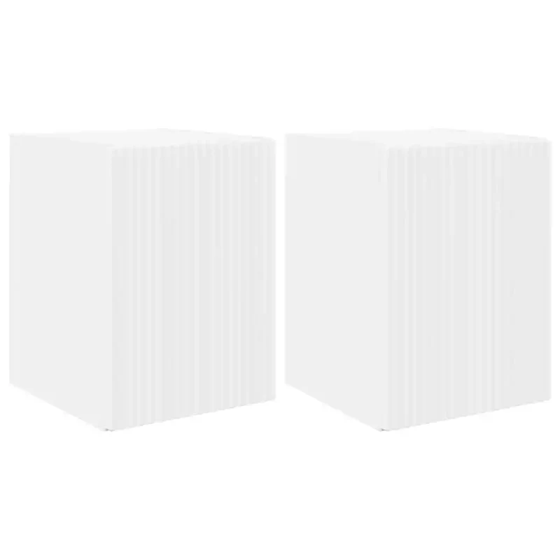 Meuble TV mural moderne 30 x 31 x 40 cm avec rangement pratique minimaliste en bois d'ingénierie blanc 02_0054936