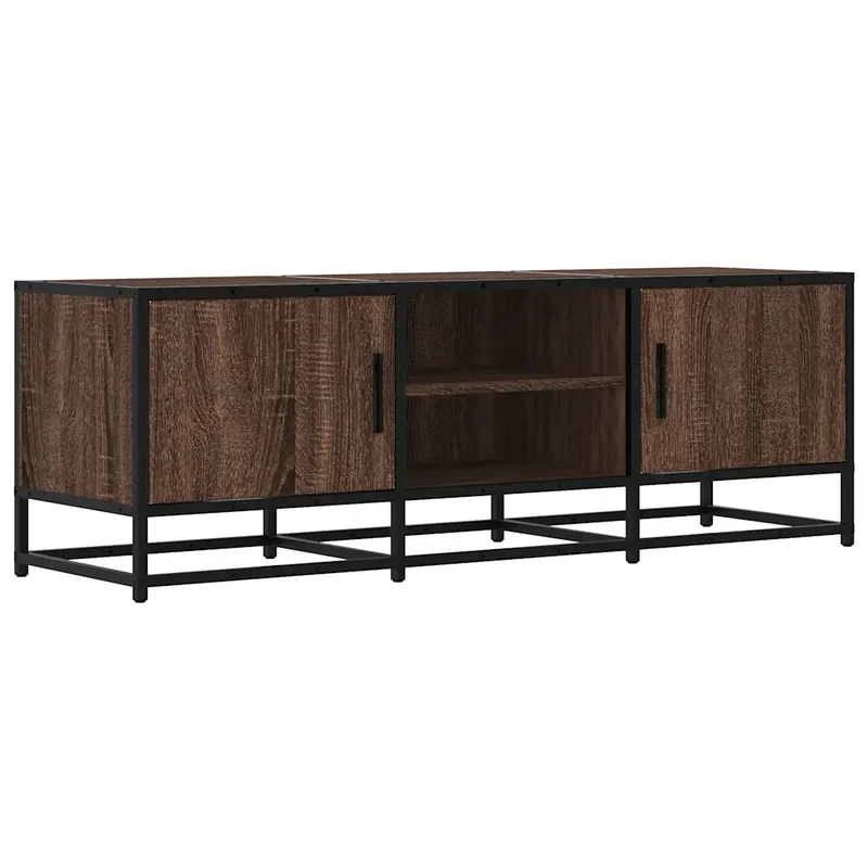 Meuble TV design industriel grand espace rangement 120 x 35 x 41 cm en bois d'ingénierie marron 02_0049605