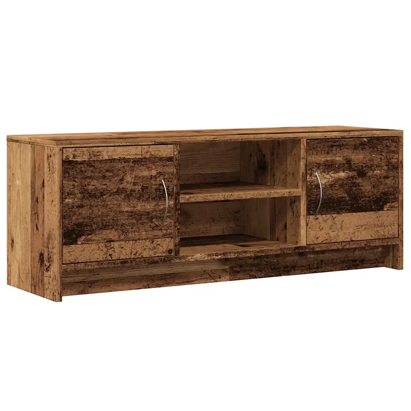 meuble TV pratique avec rangement 102 x 30 x 37 cm design élégant ambiance cosy en bois vieux bois 02_0050680