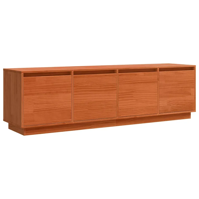 Meuble TV moderne compact avec rangement pratique 156 x 37 x 45 cm en bois d'ingénierie marron 02_0052208