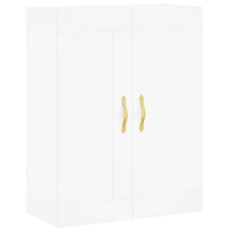 Armoire murale élégante avec 3 compartiments rangement 69,5 x 34 x 90 cm en bois d'ingénierie blanc 02_0049305
