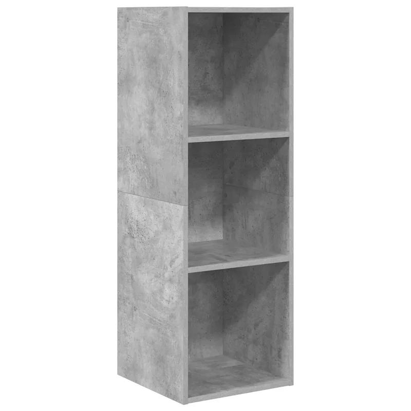 Meuble TV mural pratique avec rangements 37 x 37 x 107 cm style moderne en bois gris béton 02_0047852